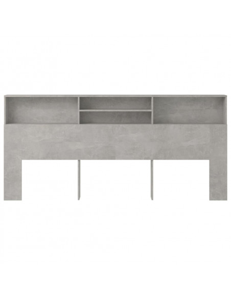 Testiera con Contenitore Grigio Cemento 220x19x103,5 cm