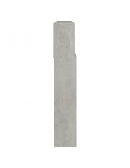 Testiera con Contenitore Grigio Cemento 220x19x103,5 cm