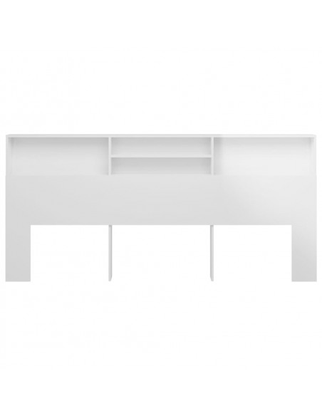 Testiera con Contenitore Bianco Lucido 220x19x103,5 cm
