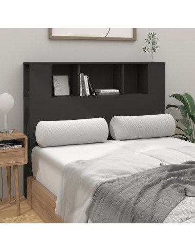 Testiera con Scomparti Nera 120x18,5x102,5 cm