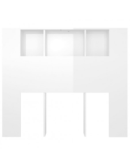 Testiera con Scomparti Bianco Lucido 120x18,5x102,5 cm