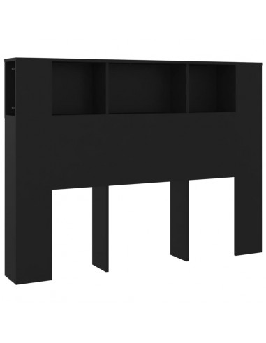 Testiera con Scomparti Nera 140x18,5x104,5 cm