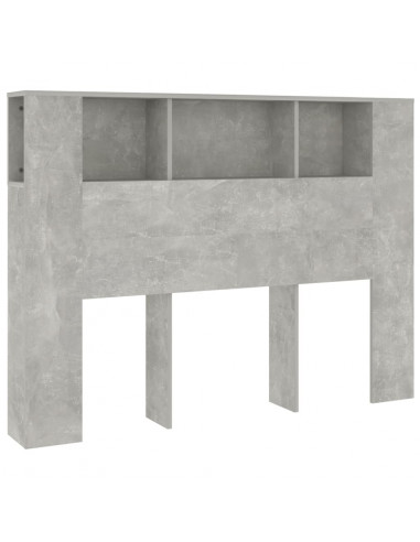 Testiera con Scomparti Grigio Cemento 140x18,5x104,5 cm