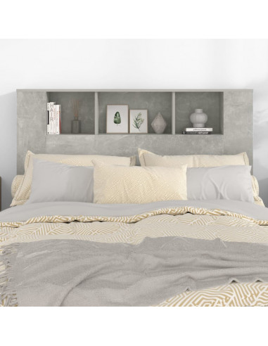 Testiera con Scomparti Grigio Cemento 140x18,5x104,5 cm