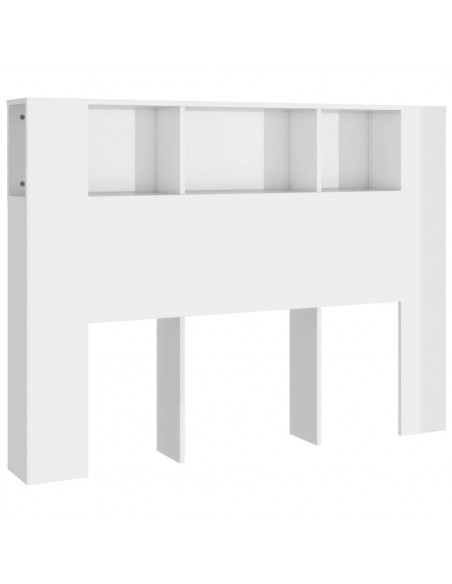 Testiera con Scomparti Bianco Lucido 140x18,5x104,5 cm