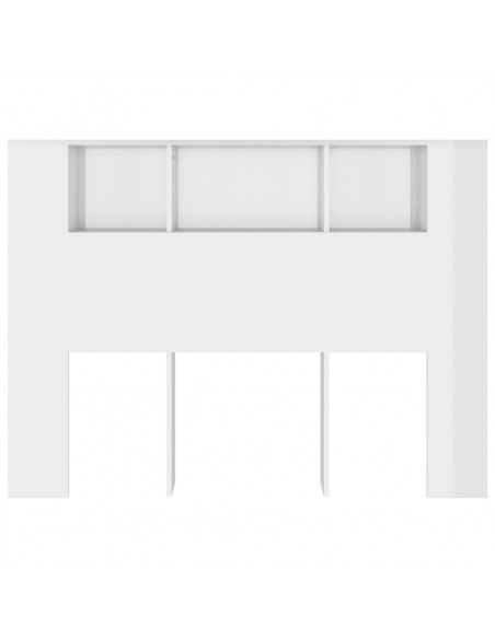 Testiera con Scomparti Bianco Lucido 140x18,5x104,5 cm