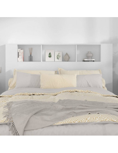 Testiera con Scomparti Bianca 160x18,5x104,5 cm