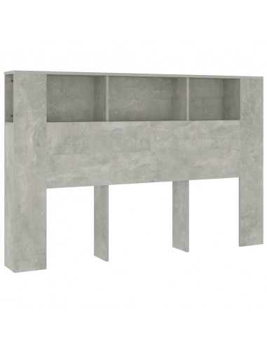 Testiera con Scomparti Grigio Cemento 160x18,5x104,5 cm