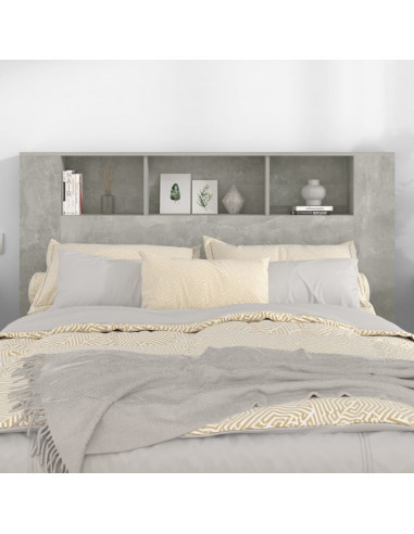 Testiera con Scomparti Grigio Cemento 160x18,5x104,5 cm