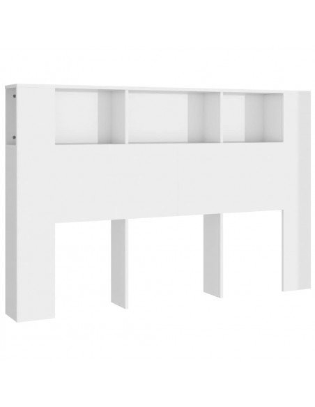 Testiera con Scomparti Bianco Lucido 160x18,5x104,5 cm