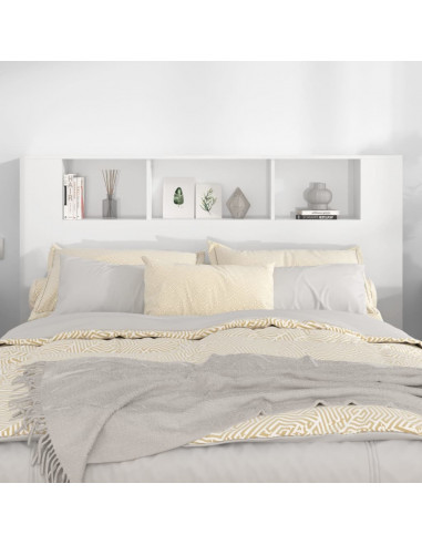 Testiera con Scomparti Bianco Lucido 160x18,5x104,5 cm