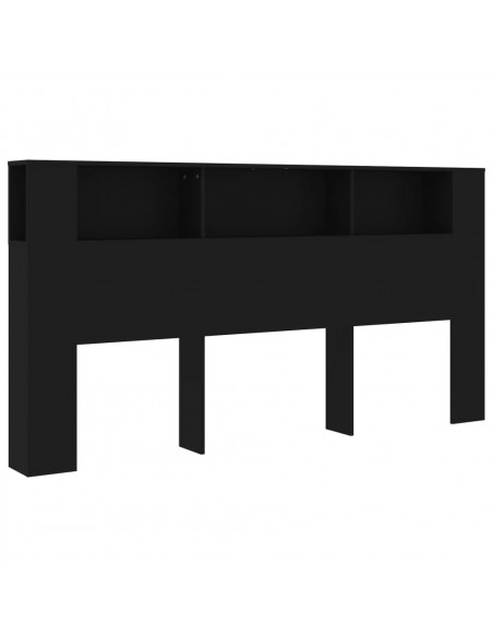 Testiera con Scomparti Nero 200x18,5x104,5 cm