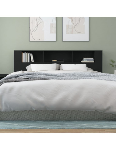 Testiera con Scomparti Nero 200x18,5x104,5 cm