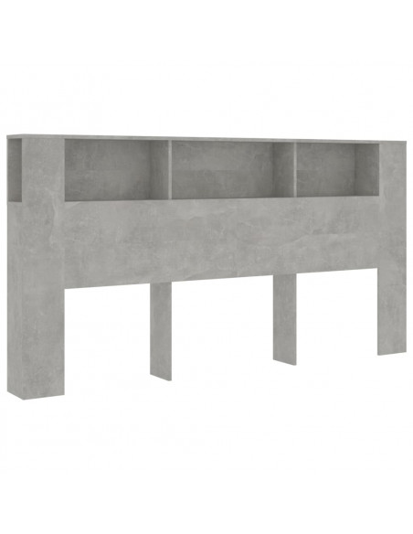 Testiera con Scomparti Grigio Cemento 200x18,5x104,5cm