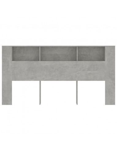 Testiera con Scomparti Grigio Cemento 200x18,5x104,5cm