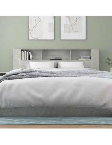 Testiera con Scomparti Grigio Cemento 200x18,5x104,5cm