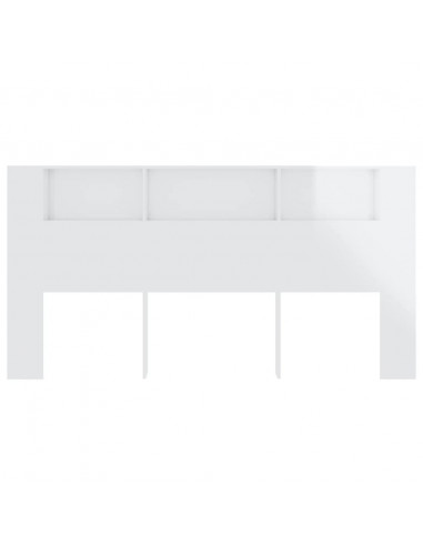 Testiera con Scomparti Bianco Lucido 200x18,5x104,5 cm