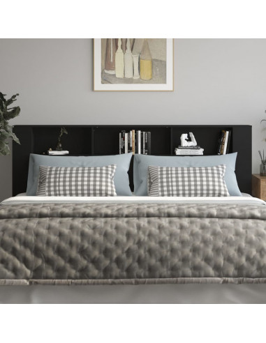 Testiera con Scomparti Nera 220x18,5x104,5 cm