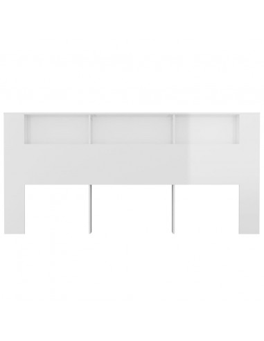 Testiera con Scomparti Bianco Lucido 220x18,5x104,5 cm