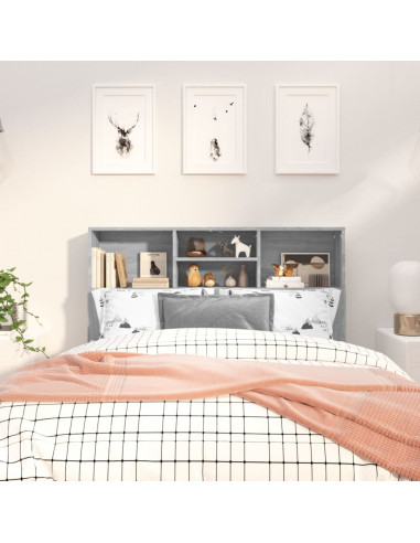 Testiera con Scomparti Grigio Sonoma 120x19x103,5 cm