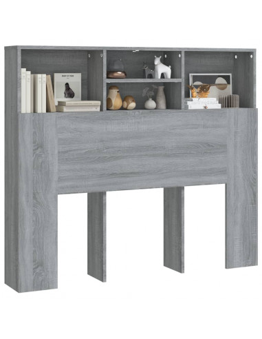 Testiera con Scomparti Grigio Sonoma 120x19x103,5 cm