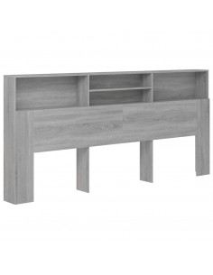 Testiera con Contenitore Grigio Sonoma 220x19x103,5 cm 2