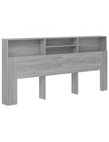 Testiera con Contenitore Grigio Sonoma 220x19x103,5 cm