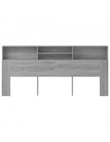 Testiera con Contenitore Grigio Sonoma 220x19x103,5 cm