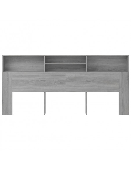 Testiera con Contenitore Grigio Sonoma 220x19x103,5 cm