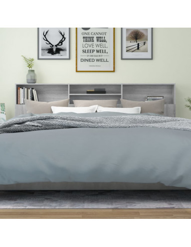 Testiera con Contenitore Grigio Sonoma 220x19x103,5 cm