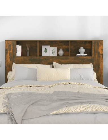 Testiera con Scomparti Rovere Fumo 160x18,5x104,5 cm