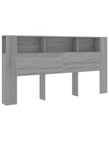 Testiera con Contenitore Grigio Sonoma 200x18,5x104,5 cm