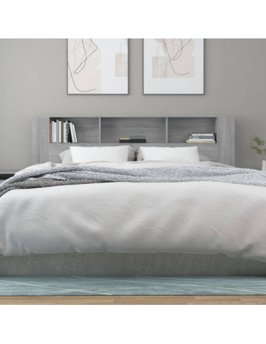 Testiera con Contenitore Grigio Sonoma 200x18,5x104,5 cm