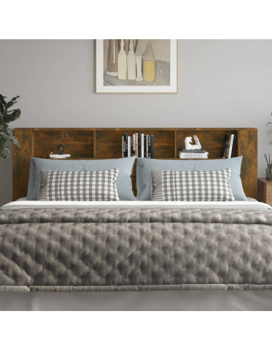 Testiera con Scomparti Rovere Fumo 220x18,5x104,5 cm