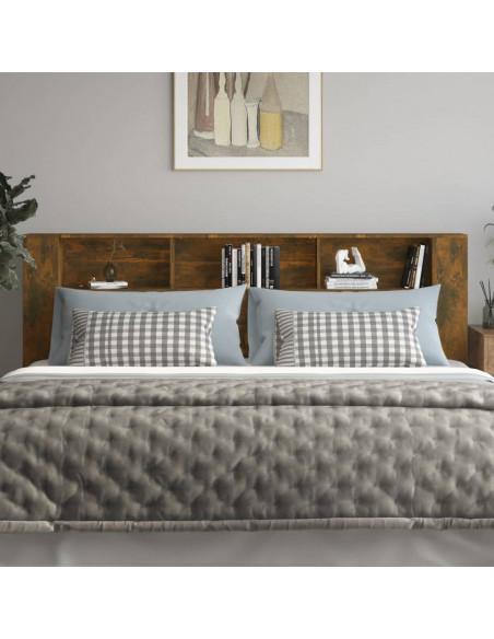 Testiera con Scomparti Rovere Fumo 220x18,5x104,5 cm