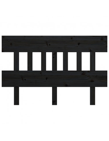 Testiera per Letto Nera 143,5x3x81 cm Legno Massello di Pino
