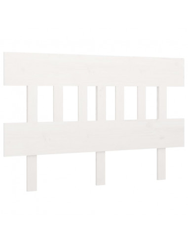 Testiera per Letto Bianca 183,5x3x81 cm Legno Massello di Pino