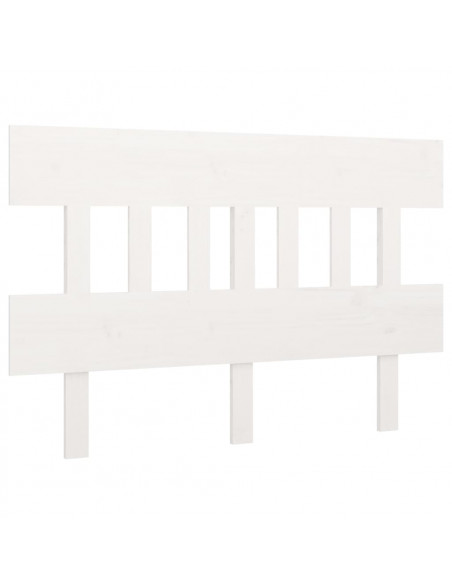Testiera per Letto Bianca 203,5x3x81 cm Legno Massello di Pino