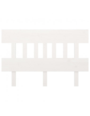 Testiera per Letto Bianca 203,5x3x81 cm Legno Massello di Pino