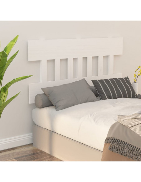 Testiera per Letto Bianca 203,5x3x81 cm Legno Massello di Pino