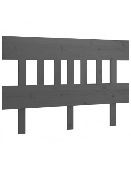 Testiera per Letto Grigia 203,5x3x81 cm Legno Massello di Pino