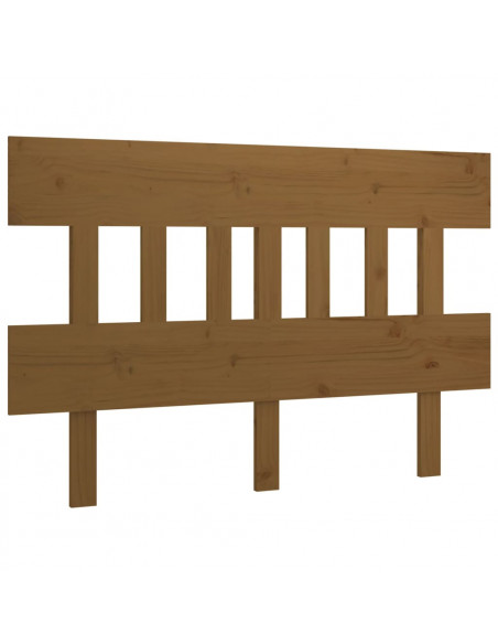 Testiera Letto Miele 203,5x3x81 cm in Legno Massello di Pino
