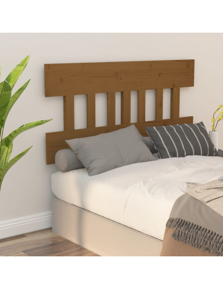Testiera Letto Miele 203,5x3x81 cm in Legno Massello di Pino