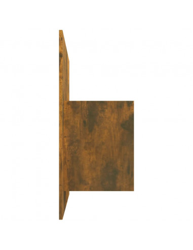 Testiera Letto con Comodini in Legno Multistrato Rovere Fumo