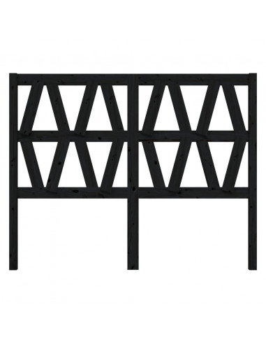 Testiera per Letto Nera 166x4x100 cm in Legno Massello di Pino