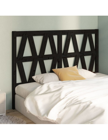 Testiera per Letto Nera 166x4x100 cm in Legno Massello di Pino