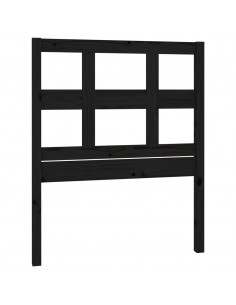 Testiera per Letto Nera 95,5x4x100 cm in Legno Massello di Pino 2