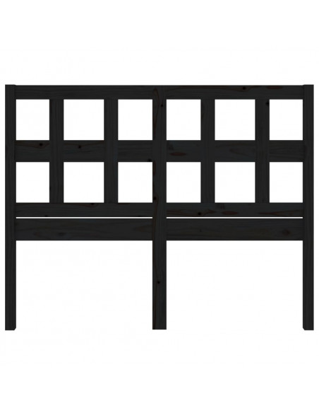Testiera per Letto Nera 145,5x4x100cm in Legno Massello di Pino