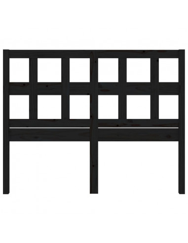 Testiera per Letto Nera 165,5x4x100cm in Legno Massello di Pino