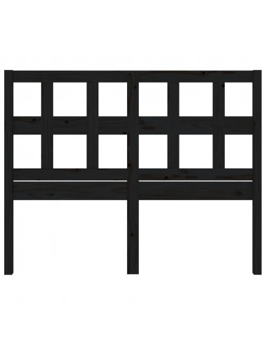 Testiera per Letto Nera 205,5x4x100cm in Legno Massello di Pino